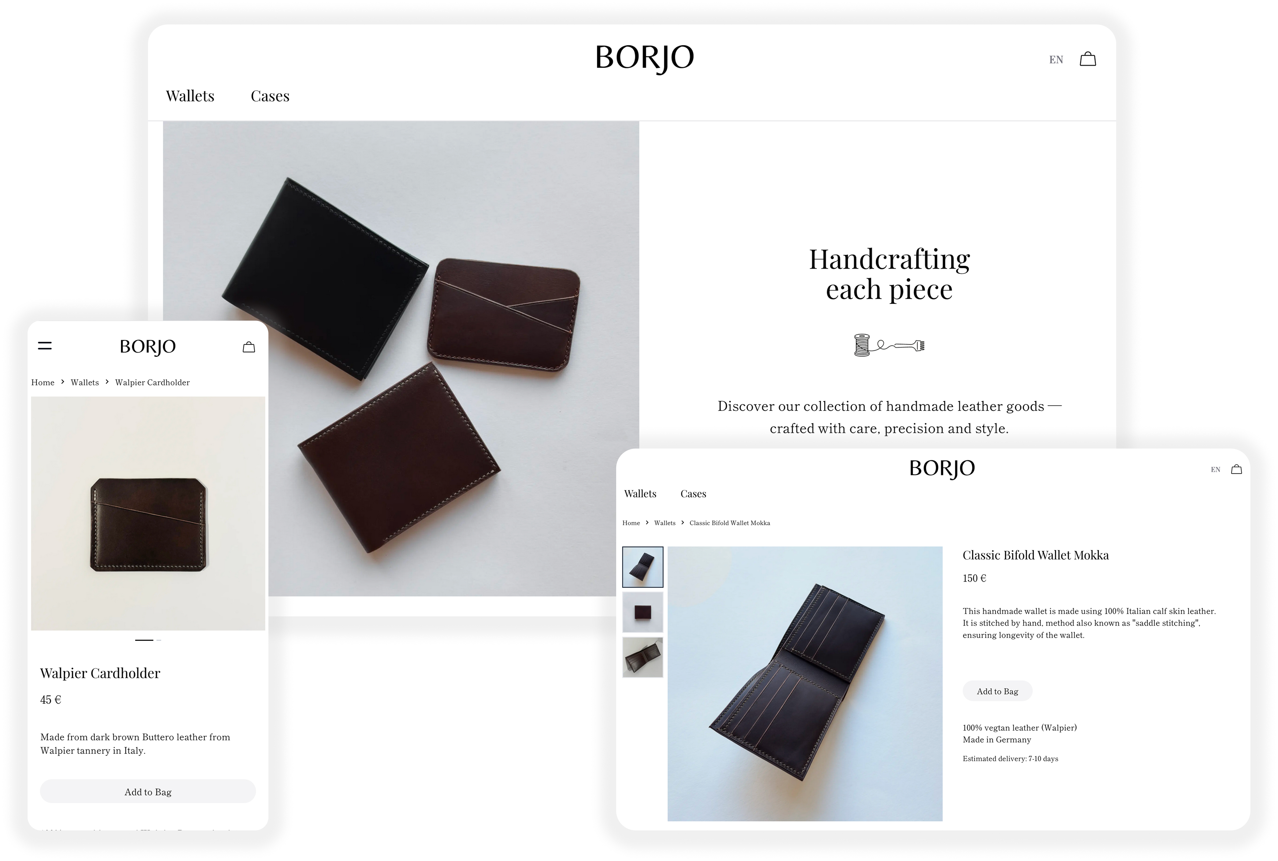 Leather Goods store website
